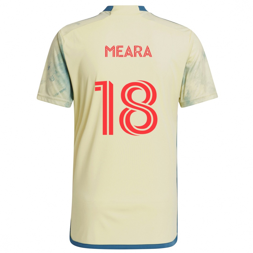 Kinder Fußball Ryan Meara #18 Gelb Rot Blau Heimtrikot Trikot 2024/25 T-Shirt Luxemburg