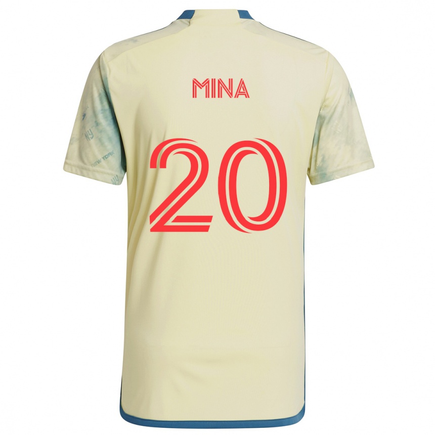 Kinder Fußball Juan Mina #20 Gelb Rot Blau Heimtrikot Trikot 2024/25 T-Shirt Luxemburg