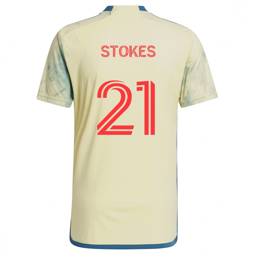 Kinder Fußball Aidan Stokes #21 Gelb Rot Blau Heimtrikot Trikot 2024/25 T-Shirt Luxemburg