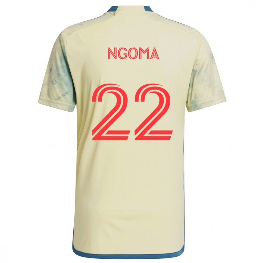 Kinder Fußball Serge Ngoma #22 Gelb Rot Blau Heimtrikot Trikot 2024/25 T-Shirt Luxemburg