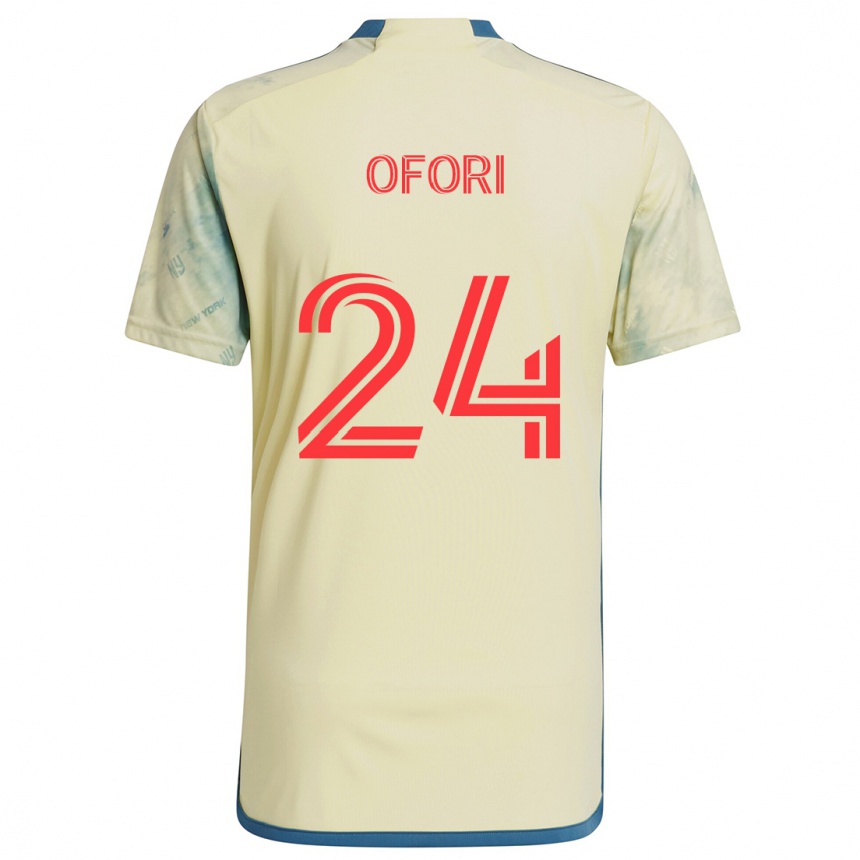 Kinder Fußball Curtis Ofori #24 Gelb Rot Blau Heimtrikot Trikot 2024/25 T-Shirt Luxemburg