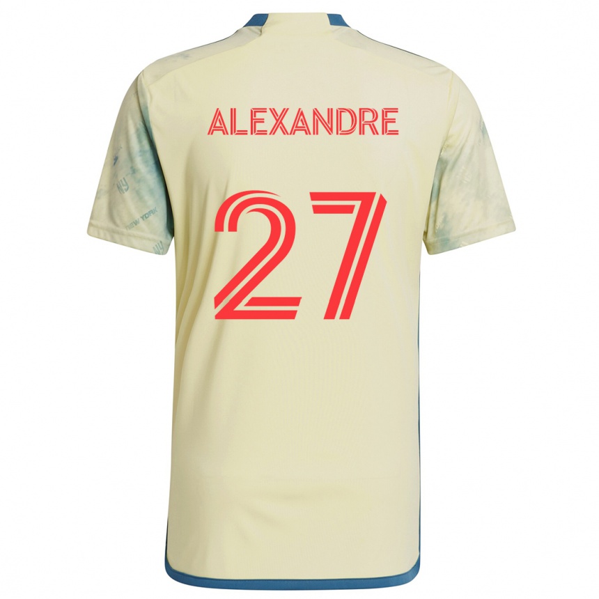 Kinder Fußball Davi Alexandre #27 Gelb Rot Blau Heimtrikot Trikot 2024/25 T-Shirt Luxemburg