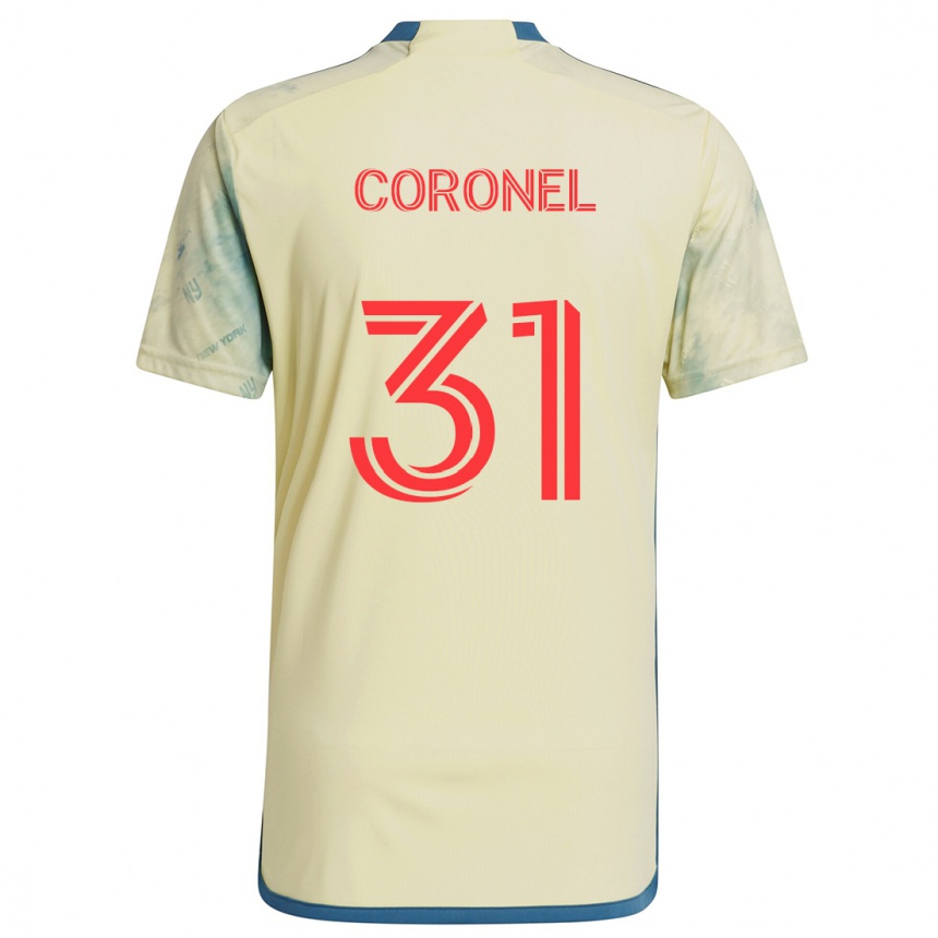 Kinder Fußball Carlos Coronel #31 Gelb Rot Blau Heimtrikot Trikot 2024/25 T-Shirt Luxemburg