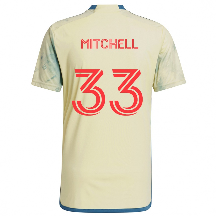 Kinder Fußball Roald Mitchell #33 Gelb Rot Blau Heimtrikot Trikot 2024/25 T-Shirt Luxemburg