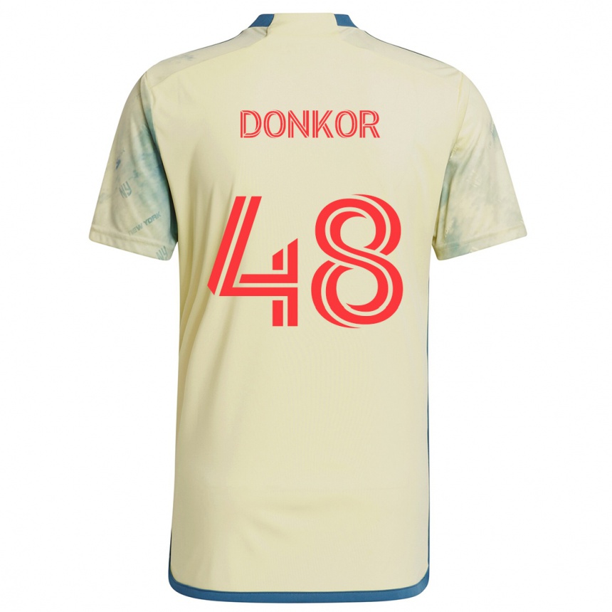 Kinder Fußball Ronald Donkor #48 Gelb Rot Blau Heimtrikot Trikot 2024/25 T-Shirt Luxemburg