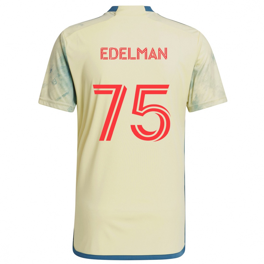 Kinder Fußball Daniel Edelman #75 Gelb Rot Blau Heimtrikot Trikot 2024/25 T-Shirt Luxemburg