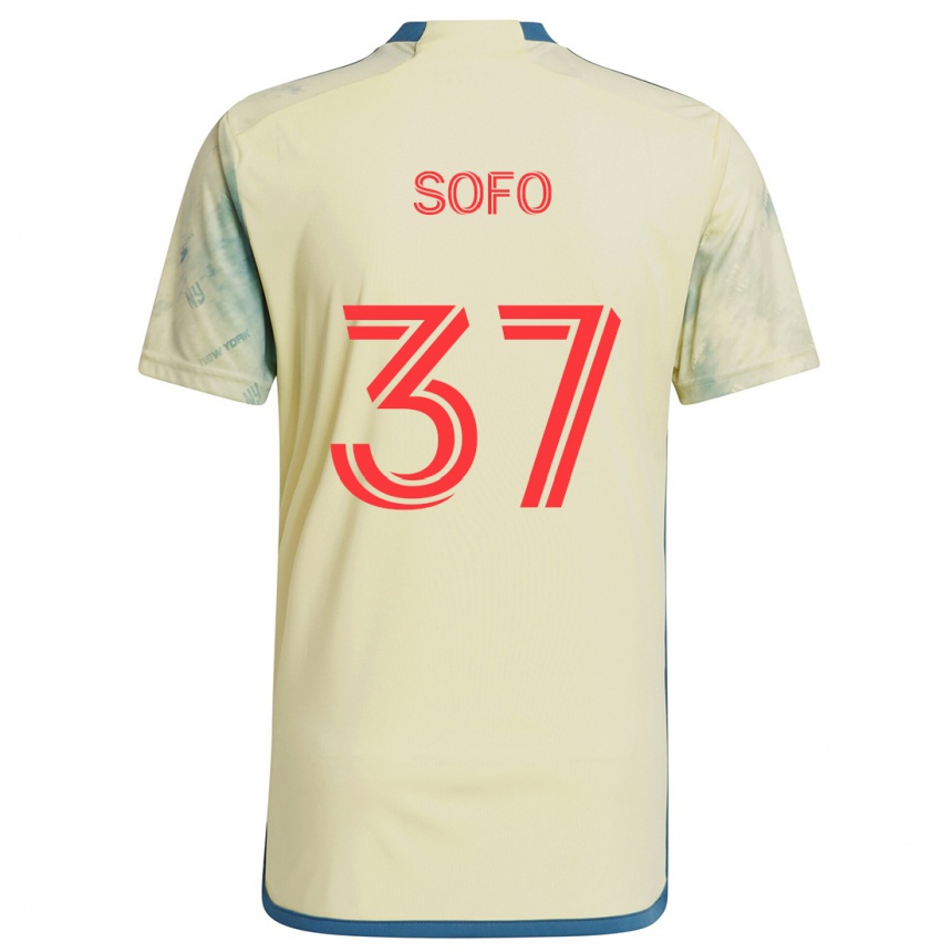 Kinder Fußball Mohammed Sofo #37 Gelb Rot Blau Heimtrikot Trikot 2024/25 T-Shirt Luxemburg