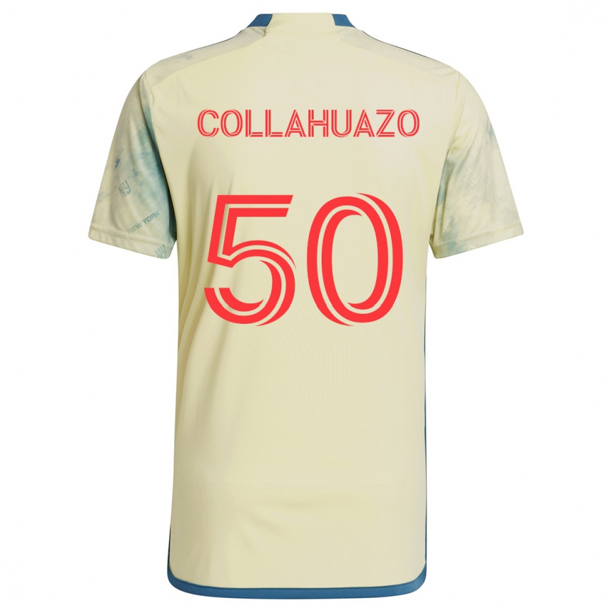 Kinder Fußball Jair Collahuazo #50 Gelb Rot Blau Heimtrikot Trikot 2024/25 T-Shirt Luxemburg