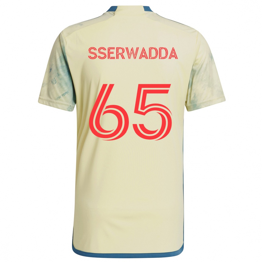 Kinder Fußball Steven Sserwadda #65 Gelb Rot Blau Heimtrikot Trikot 2024/25 T-Shirt Luxemburg