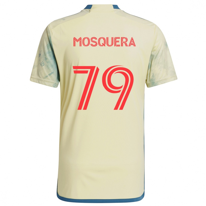 Kinder Fußball Rafael Mosquera #79 Gelb Rot Blau Heimtrikot Trikot 2024/25 T-Shirt Luxemburg