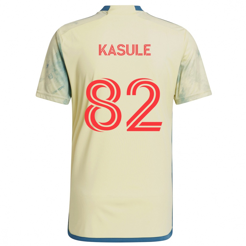 Kinder Fußball Ibrahim Kasule #82 Gelb Rot Blau Heimtrikot Trikot 2024/25 T-Shirt Luxemburg