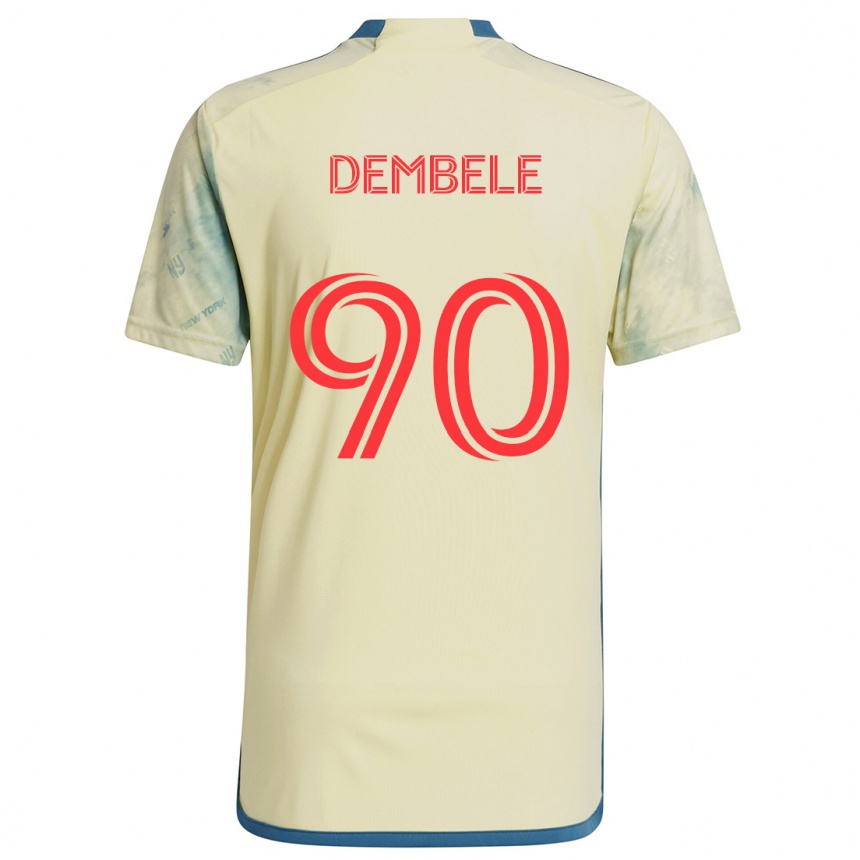 Kinder Fußball Malick Dembele #90 Gelb Rot Blau Heimtrikot Trikot 2024/25 T-Shirt Luxemburg