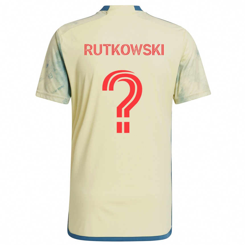 Kinder Fußball Alan Rutkowski #0 Gelb Rot Blau Heimtrikot Trikot 2024/25 T-Shirt Luxemburg