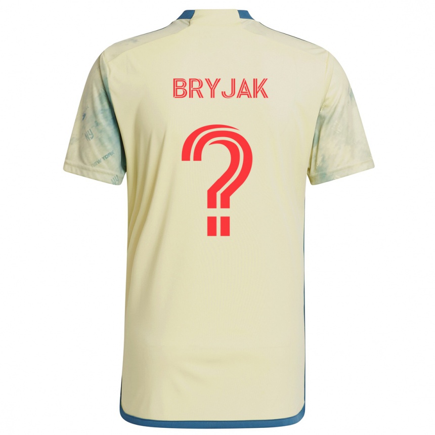 Kinder Fußball Jeffrey Bryjak #0 Gelb Rot Blau Heimtrikot Trikot 2024/25 T-Shirt Luxemburg