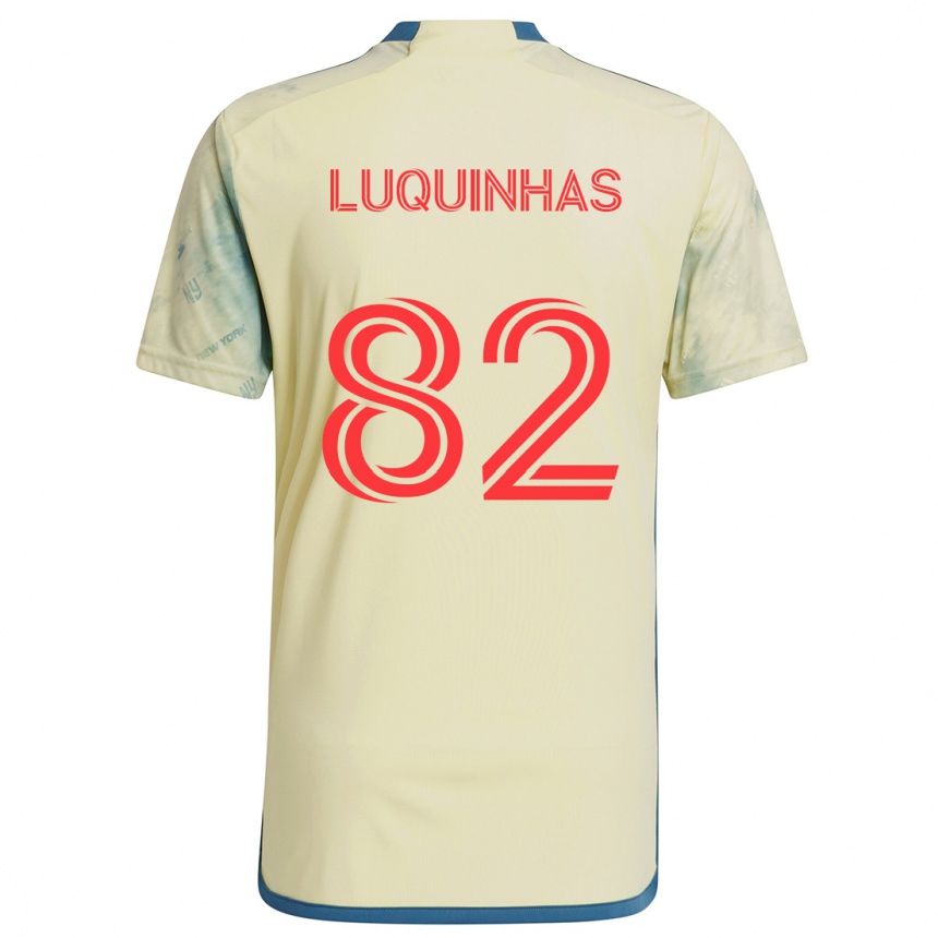 Kinder Fußball Luquinhas #82 Gelb Rot Blau Heimtrikot Trikot 2024/25 T-Shirt Luxemburg