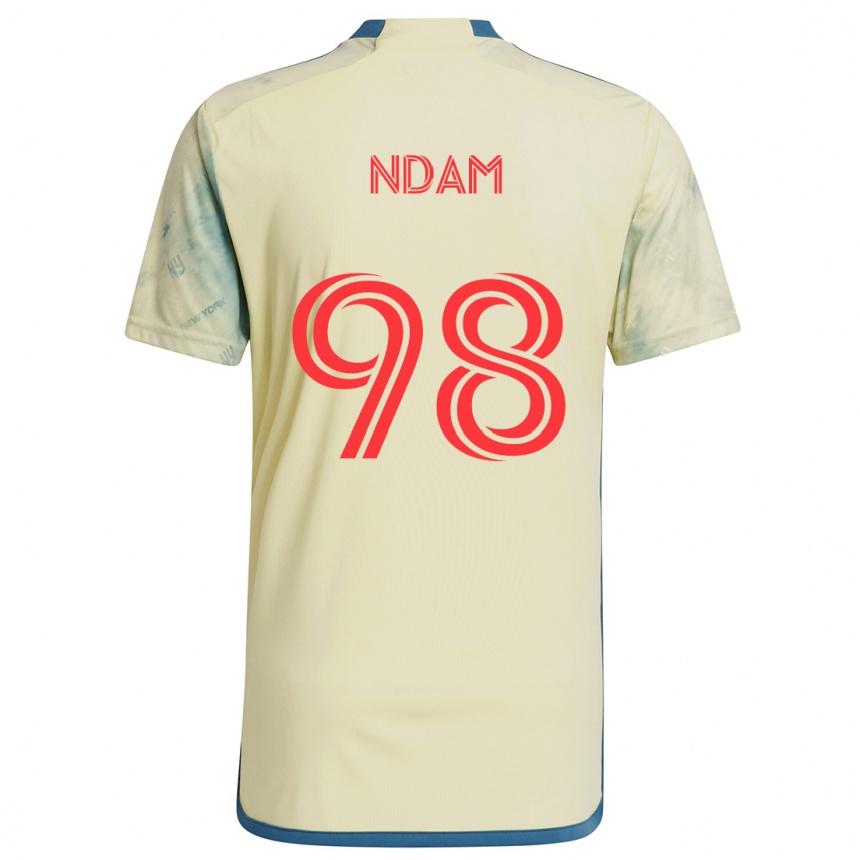 Kinder Fußball Hassan Ndam #98 Gelb Rot Blau Heimtrikot Trikot 2024/25 T-Shirt Luxemburg