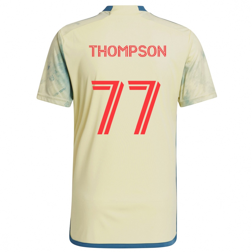 Kinder Fußball Amos Shapiro-Thompson #77 Gelb Rot Blau Heimtrikot Trikot 2024/25 T-Shirt Luxemburg