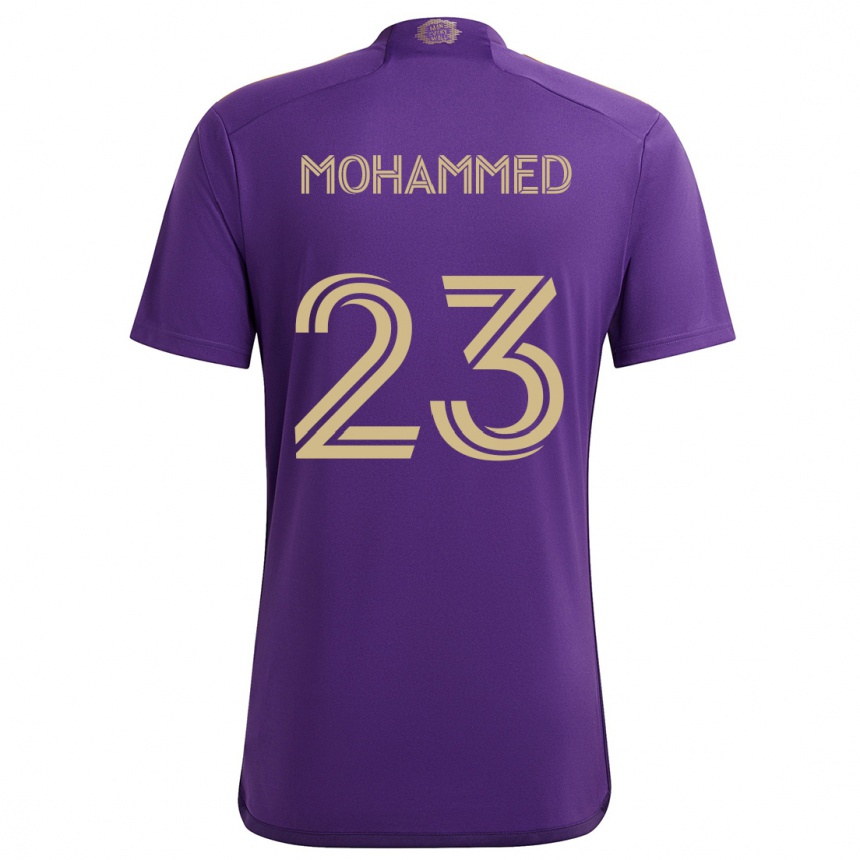 Kinder Fußball Shak Mohammed #23 Lila Gelb Heimtrikot Trikot 2024/25 T-Shirt Luxemburg