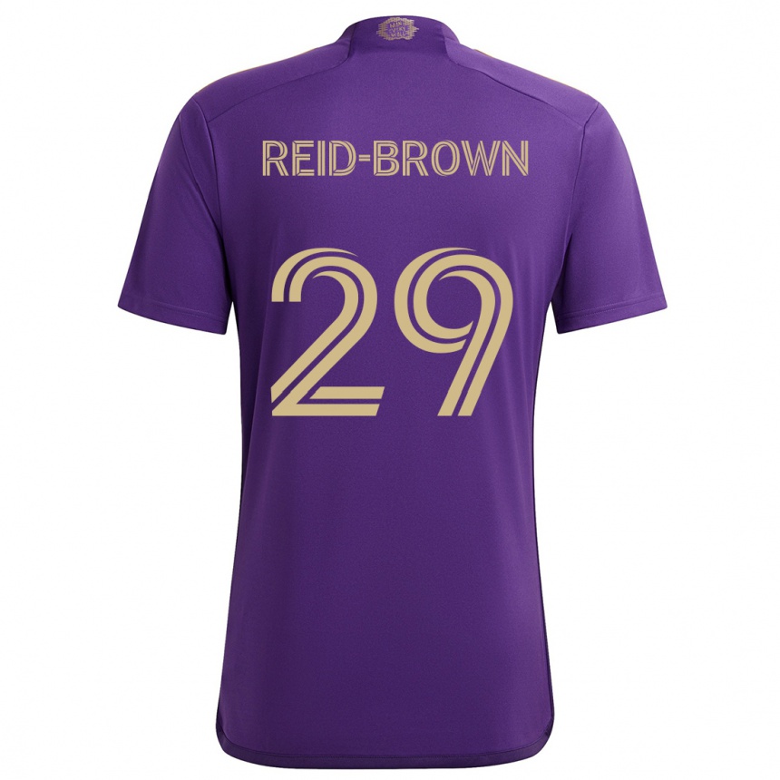 Kinder Fußball Tahir Reid-Brown #29 Lila Gelb Heimtrikot Trikot 2024/25 T-Shirt Luxemburg