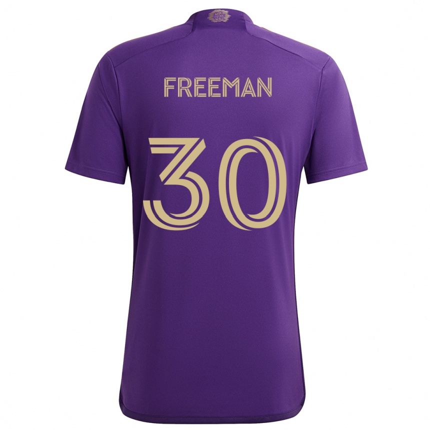 Kinder Fußball Alex Freeman #30 Lila Gelb Heimtrikot Trikot 2024/25 T-Shirt Luxemburg