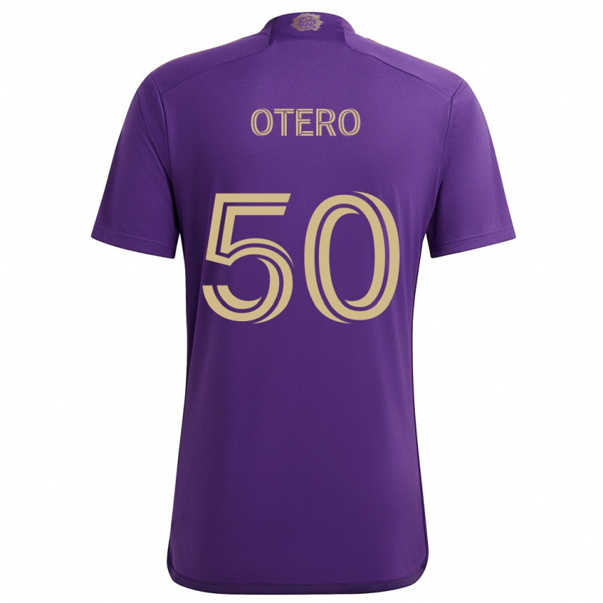 Kinder Fußball Javier Otero #50 Lila Gelb Heimtrikot Trikot 2024/25 T-Shirt Luxemburg