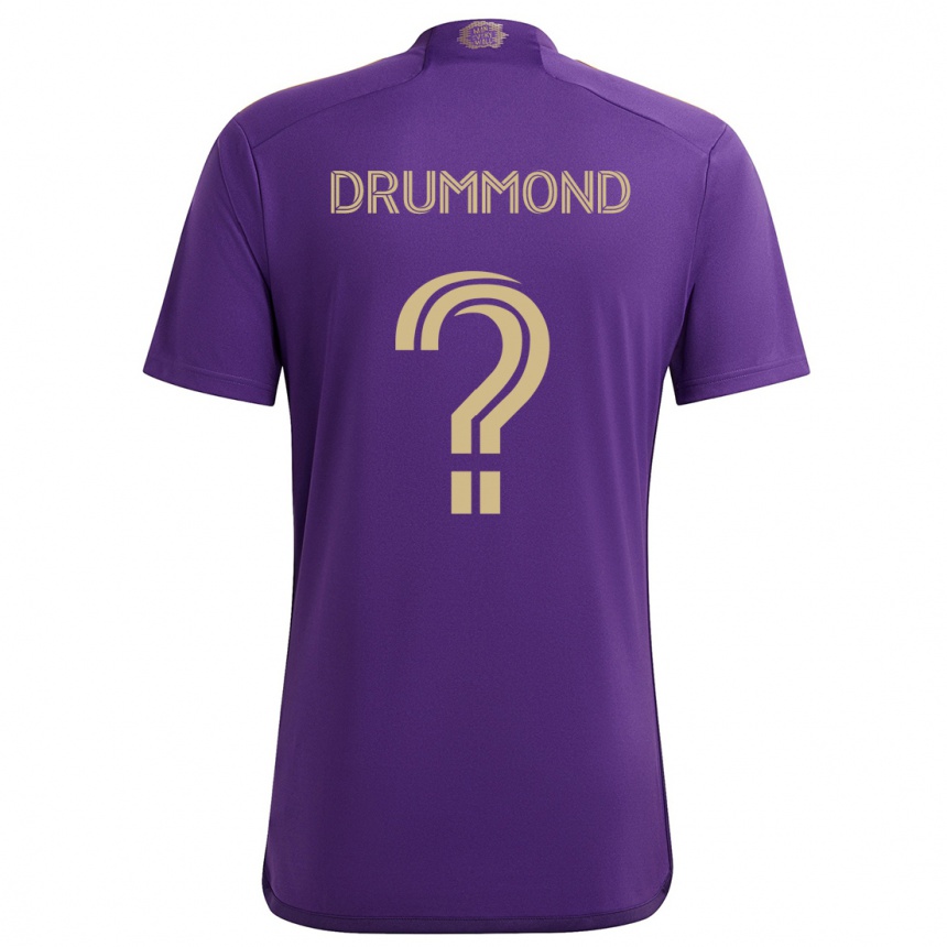 Kinder Fußball Owen Drummond #0 Lila Gelb Heimtrikot Trikot 2024/25 T-Shirt Luxemburg