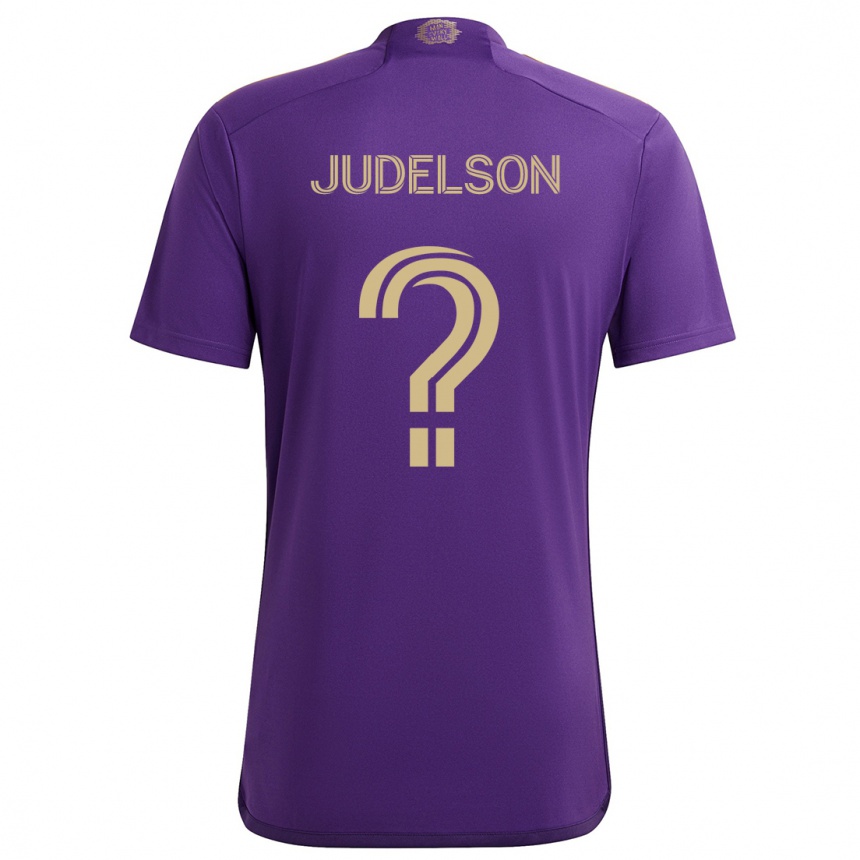 Kinder Fußball Dylan Judelson #0 Lila Gelb Heimtrikot Trikot 2024/25 T-Shirt Luxemburg