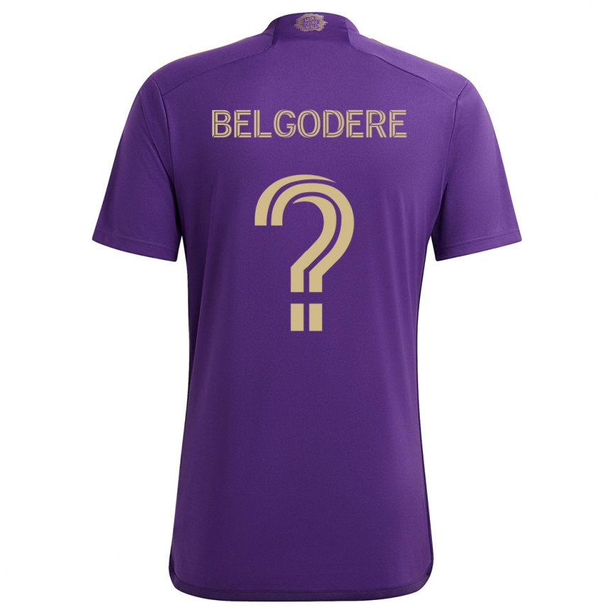 Kinder Fußball Matthew Belgodere #0 Lila Gelb Heimtrikot Trikot 2024/25 T-Shirt Luxemburg