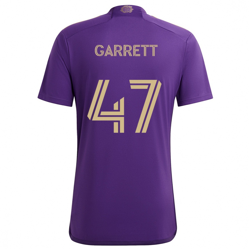 Kinder Fußball Ian Garrett #47 Lila Gelb Heimtrikot Trikot 2024/25 T-Shirt Luxemburg