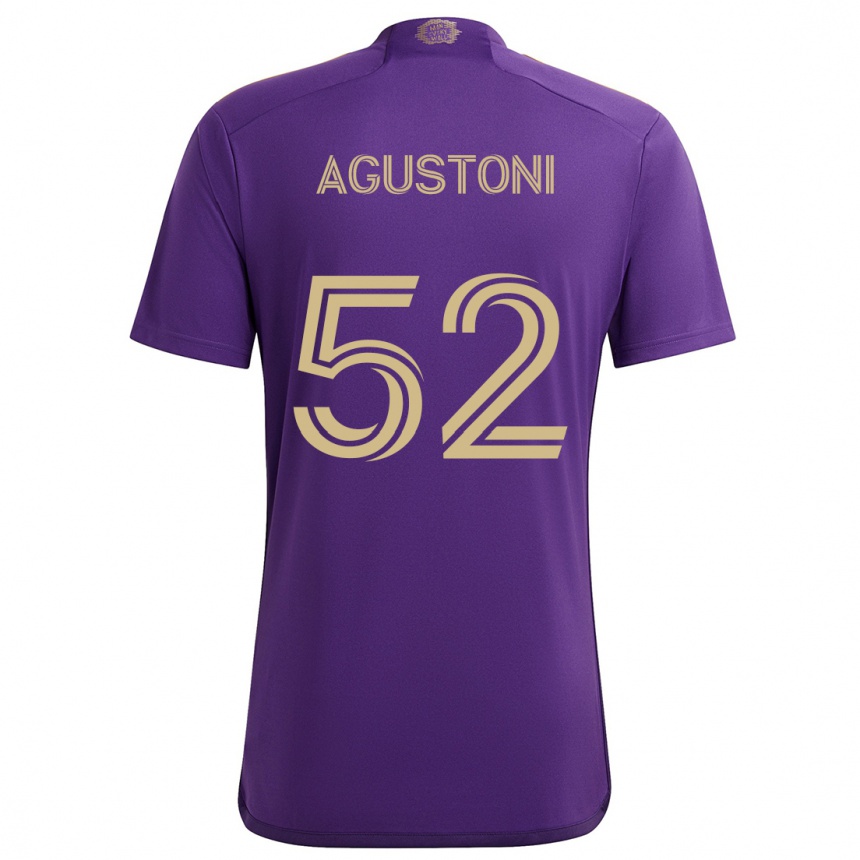 Kinder Fußball Gonzalo Agustoni #52 Lila Gelb Heimtrikot Trikot 2024/25 T-Shirt Luxemburg