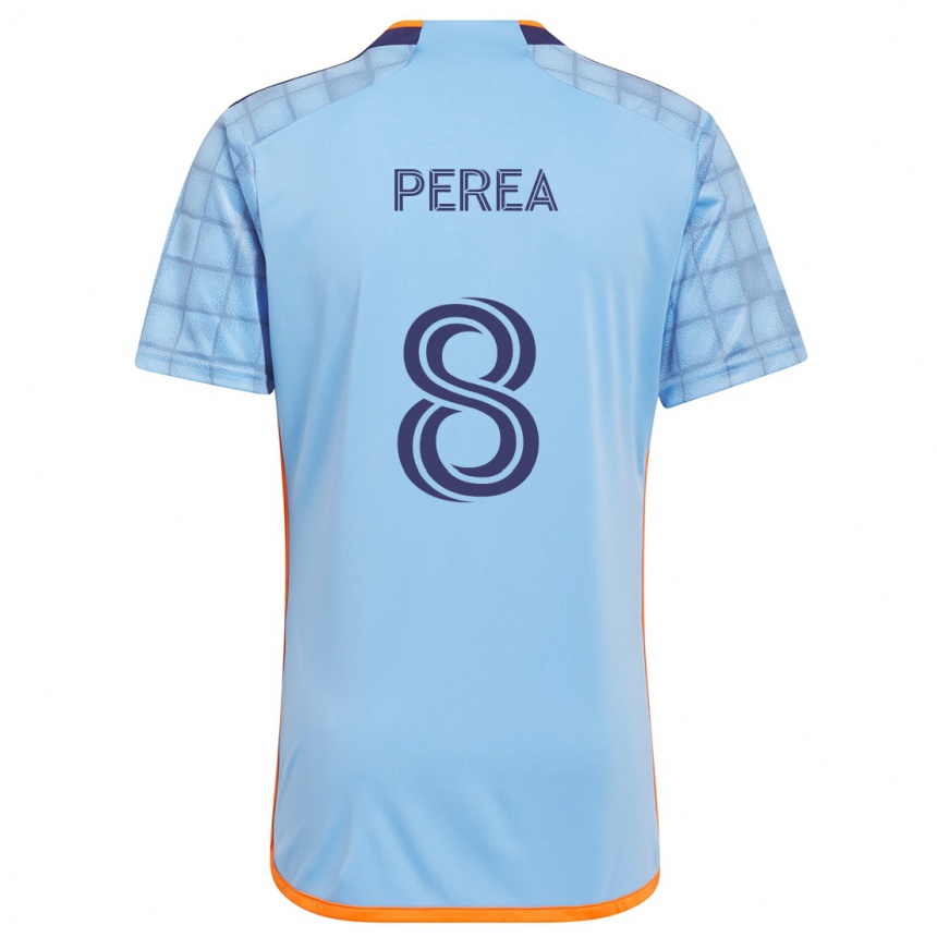 Kinder Fußball Andrés Perea #8 Blau Orange Heimtrikot Trikot 2024/25 T-Shirt Luxemburg