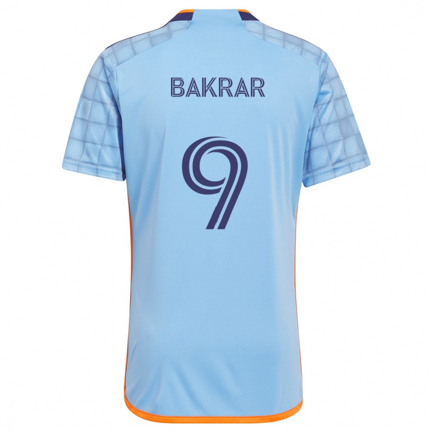 Kinder Fußball Monsef Bakrar #9 Blau Orange Heimtrikot Trikot 2024/25 T-Shirt Luxemburg