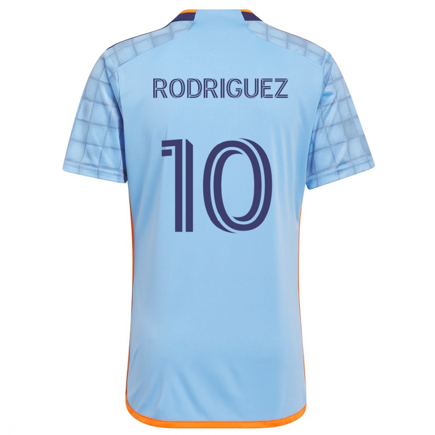 Kinder Fußball Santiago Rodríguez #10 Blau Orange Heimtrikot Trikot 2024/25 T-Shirt Luxemburg