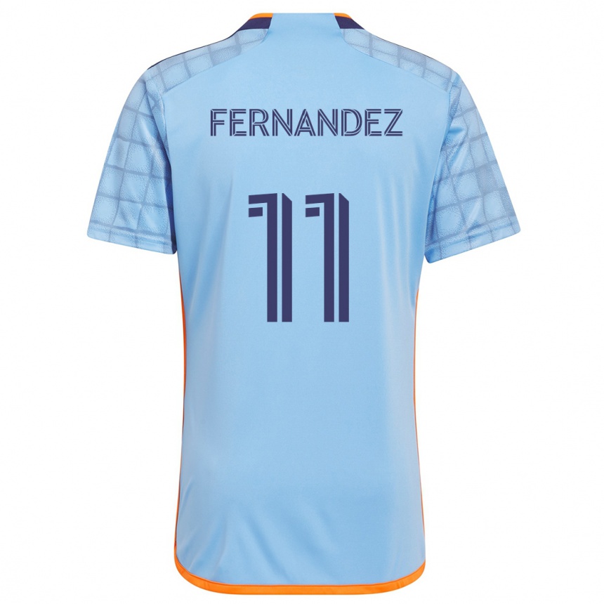 Kinder Fußball Julián Fernández #11 Blau Orange Heimtrikot Trikot 2024/25 T-Shirt Luxemburg