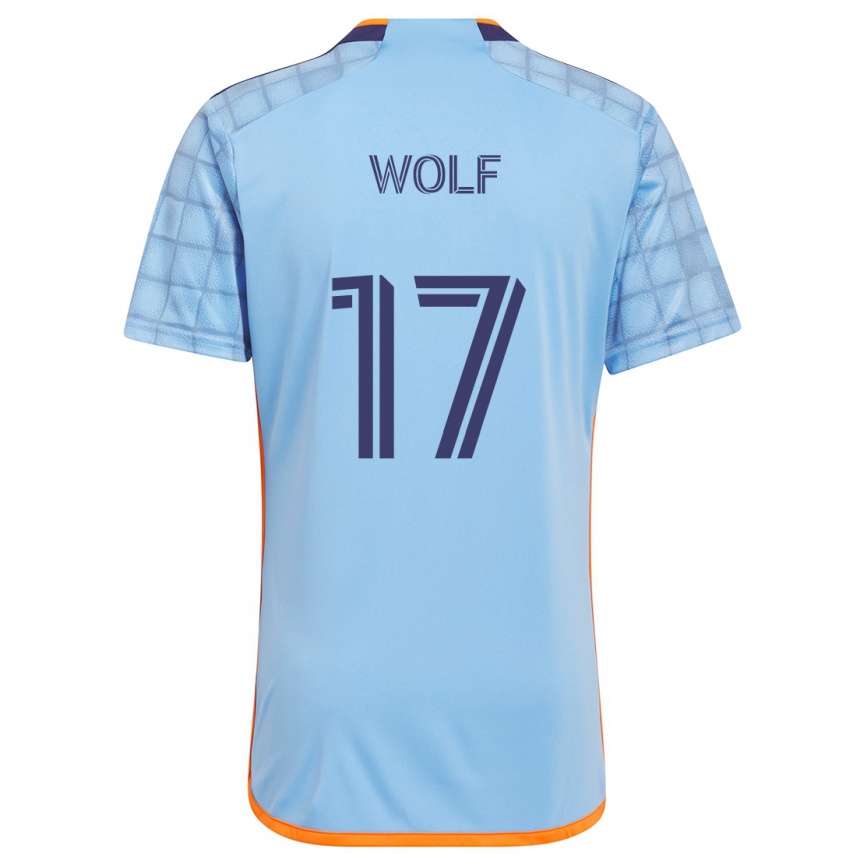 Kinder Fußball Hannes Wolf #17 Blau Orange Heimtrikot Trikot 2024/25 T-Shirt Luxemburg