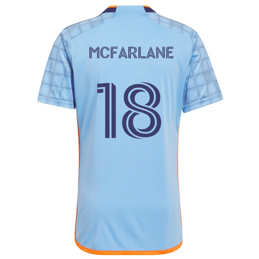 Kinder Fußball Christian Mcfarlane #18 Blau Orange Heimtrikot Trikot 2024/25 T-Shirt Luxemburg