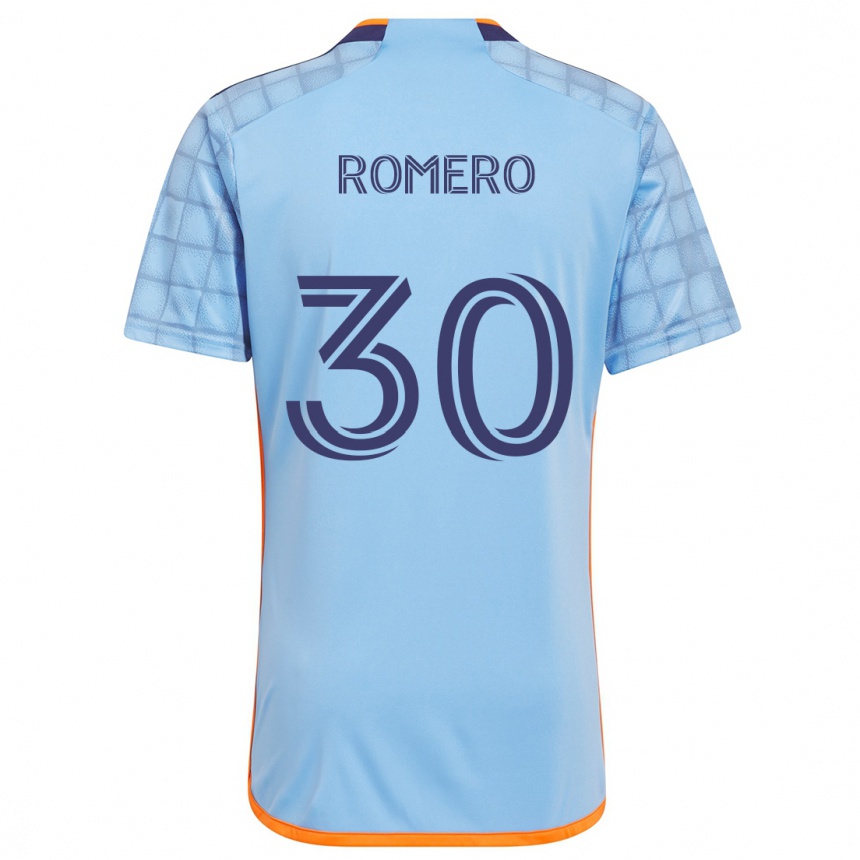 Kinder Fußball Tomás Romero #30 Blau Orange Heimtrikot Trikot 2024/25 T-Shirt Luxemburg