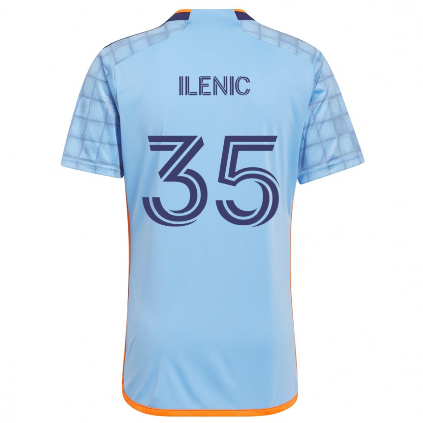 Kinder Fußball Mitja Ilenic #35 Blau Orange Heimtrikot Trikot 2024/25 T-Shirt Luxemburg