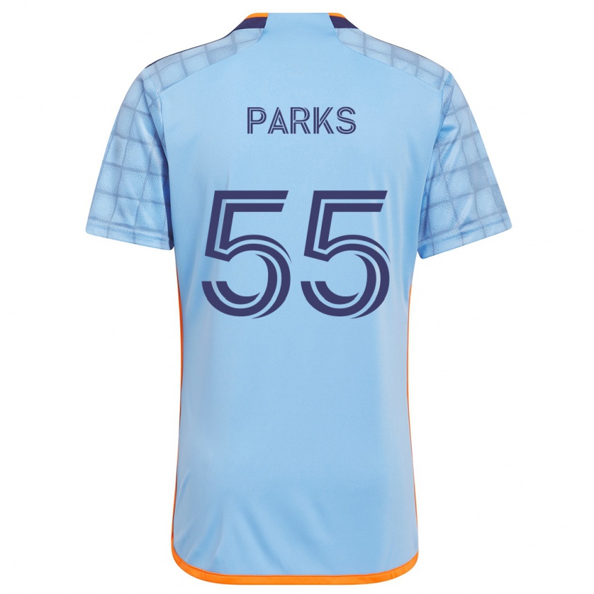 Kinder Fußball Keaton Parks #55 Blau Orange Heimtrikot Trikot 2024/25 T-Shirt Luxemburg