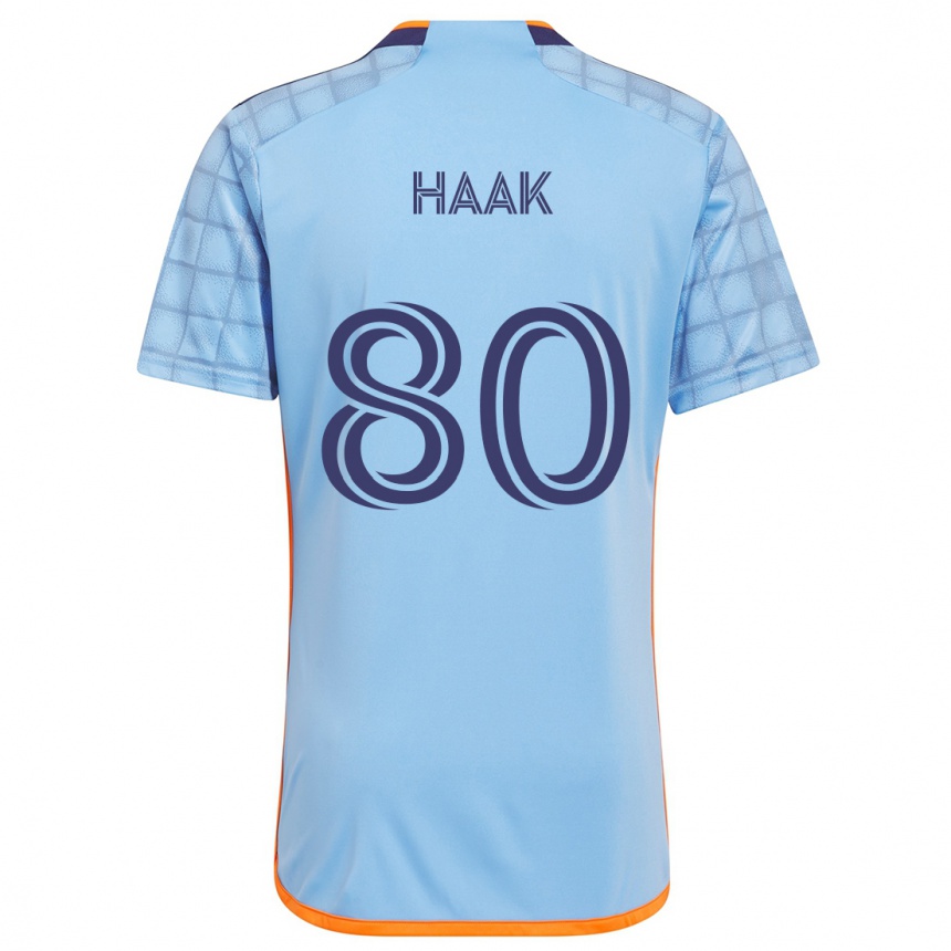 Kinder Fußball Justin Haak #80 Blau Orange Heimtrikot Trikot 2024/25 T-Shirt Luxemburg