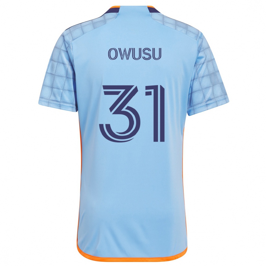 Kinder Fußball Samuel Owusu #31 Blau Orange Heimtrikot Trikot 2024/25 T-Shirt Luxemburg