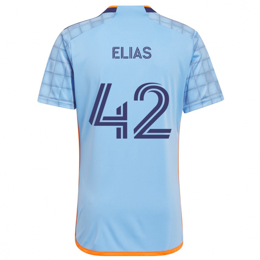 Kinder Fußball Piero Elias #42 Blau Orange Heimtrikot Trikot 2024/25 T-Shirt Luxemburg