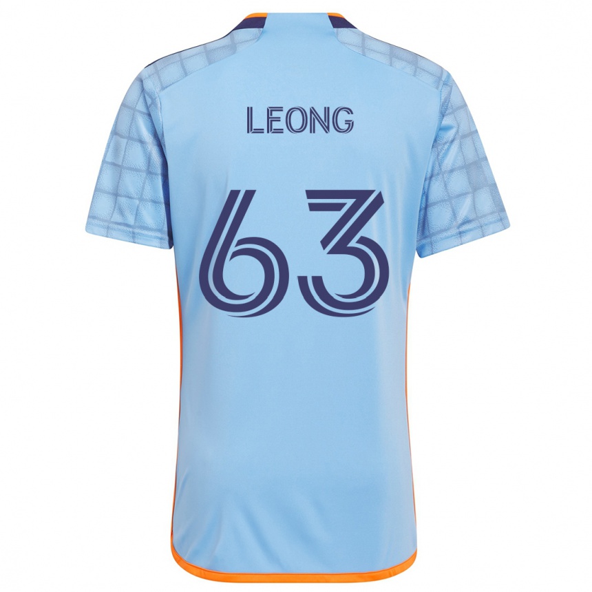 Kinder Fußball Matthew Leong #63 Blau Orange Heimtrikot Trikot 2024/25 T-Shirt Luxemburg