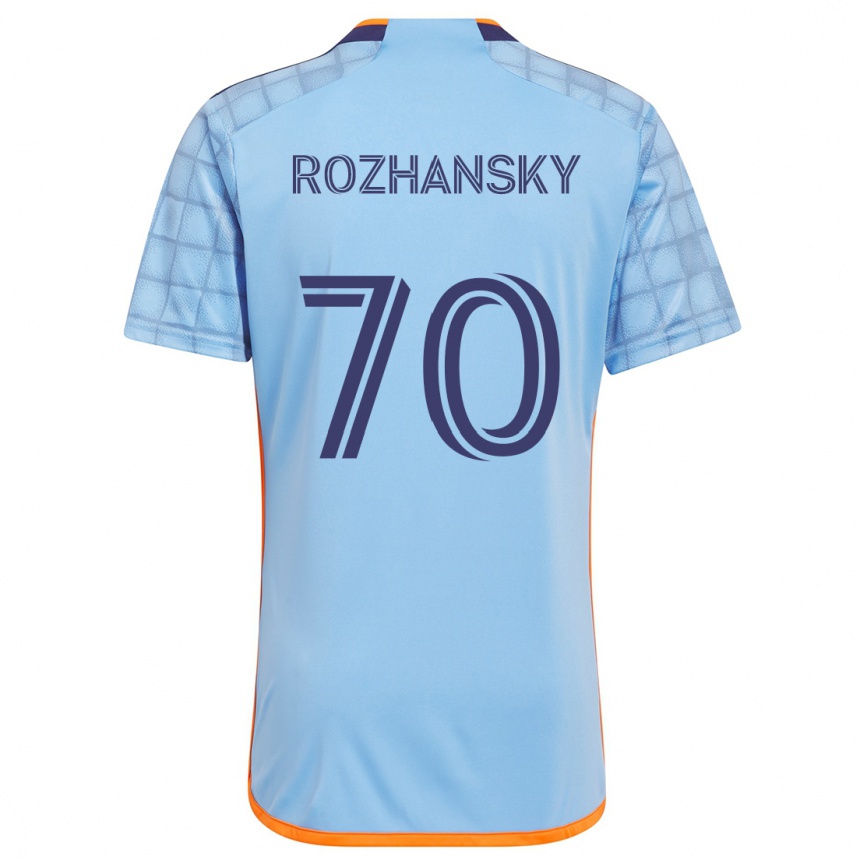 Kinder Fußball Jake Rozhansky #70 Blau Orange Heimtrikot Trikot 2024/25 T-Shirt Luxemburg