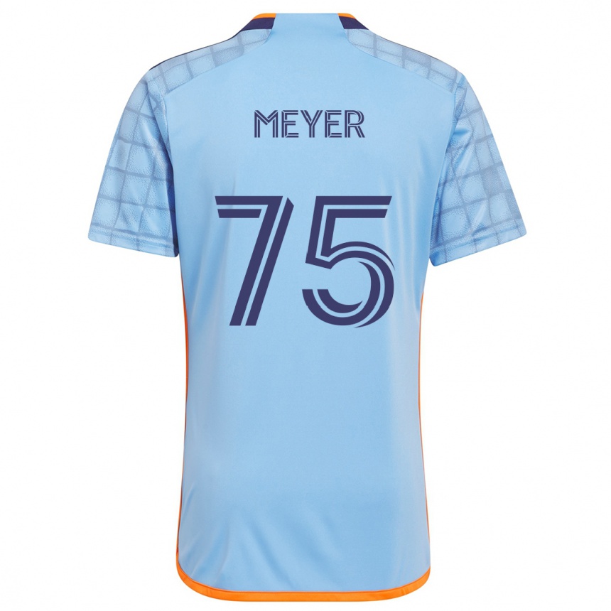 Kinder Fußball Will Meyer #75 Blau Orange Heimtrikot Trikot 2024/25 T-Shirt Luxemburg