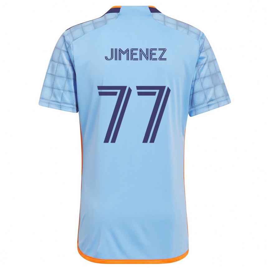 Kinder Fußball Jonathan Jiménez #77 Blau Orange Heimtrikot Trikot 2024/25 T-Shirt Luxemburg