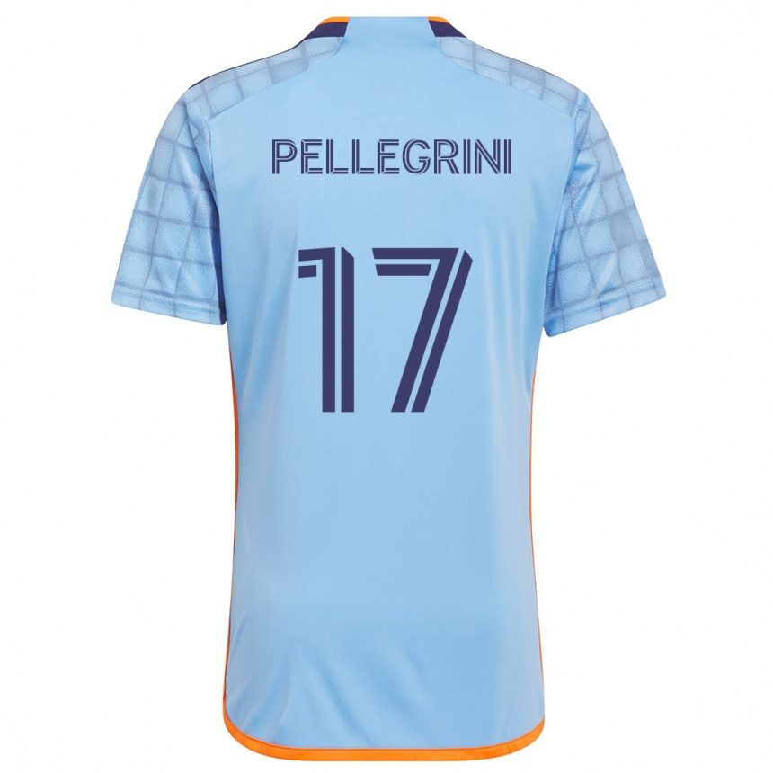 Kinder Fußball Matías Pellegrini #17 Blau Orange Heimtrikot Trikot 2024/25 T-Shirt Luxemburg