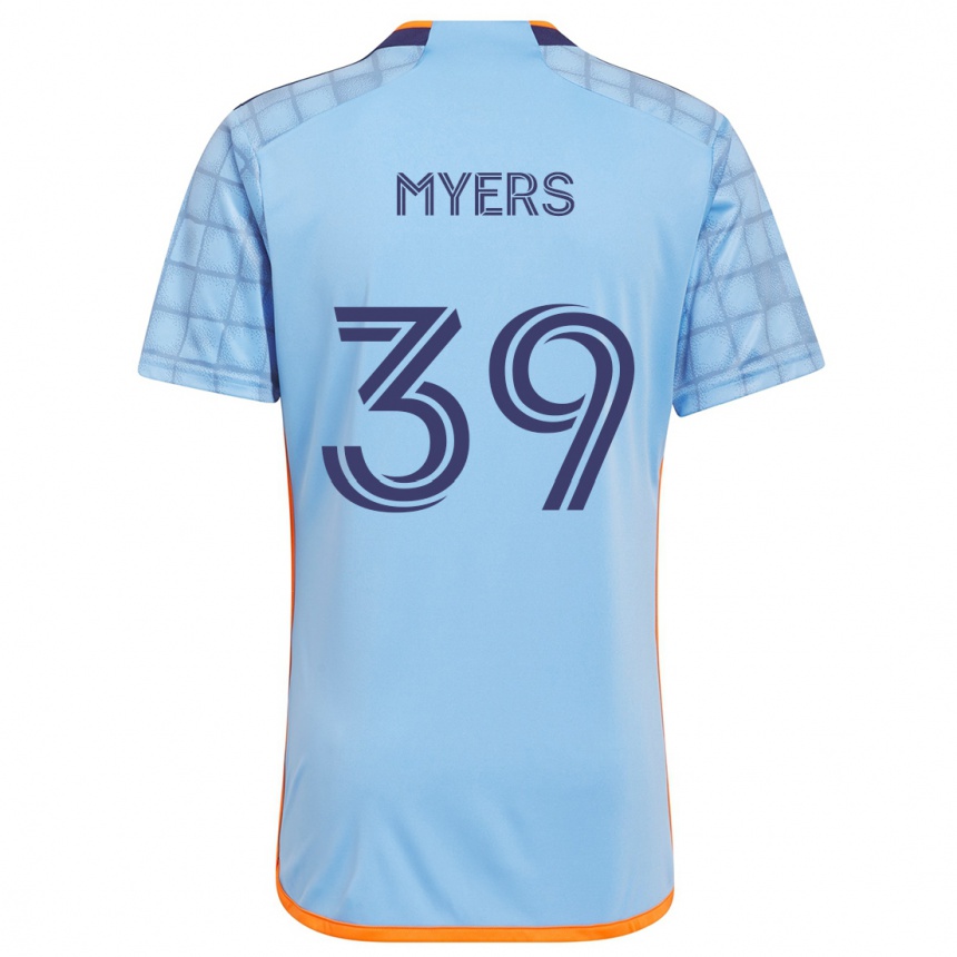 Kinder Fußball Md Myers #39 Blau Orange Heimtrikot Trikot 2024/25 T-Shirt Luxemburg