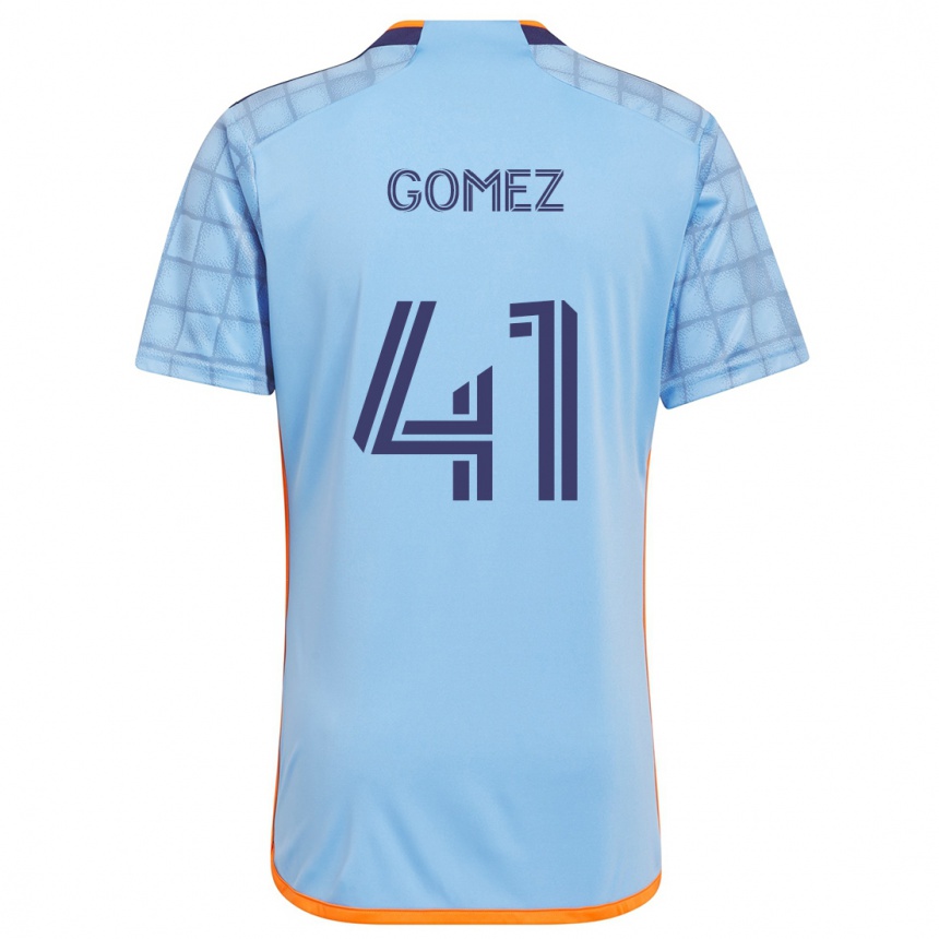 Kinder Fußball Julián Gómez #41 Blau Orange Heimtrikot Trikot 2024/25 T-Shirt Luxemburg