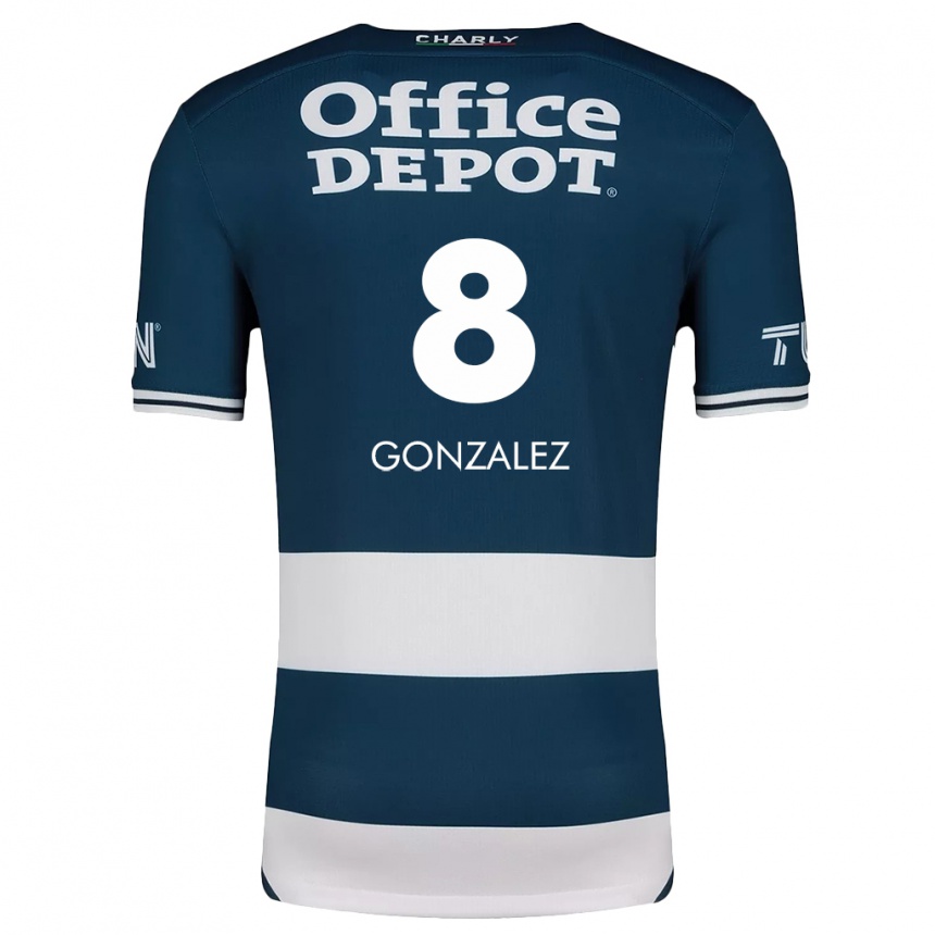 Kinder Fußball Bryan González #8 Blau Weiss Heimtrikot Trikot 2024/25 T-Shirt Luxemburg